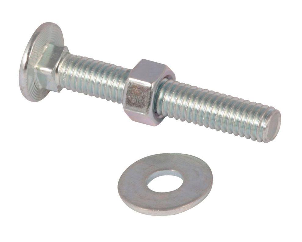 Perno coche + tuerca + golilla 3/8 x 2 1/2'' zincado 20 unidades Imporper-0