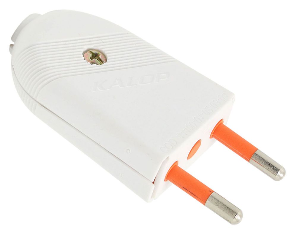 Enchufe macho 2P blanco Kalop-0