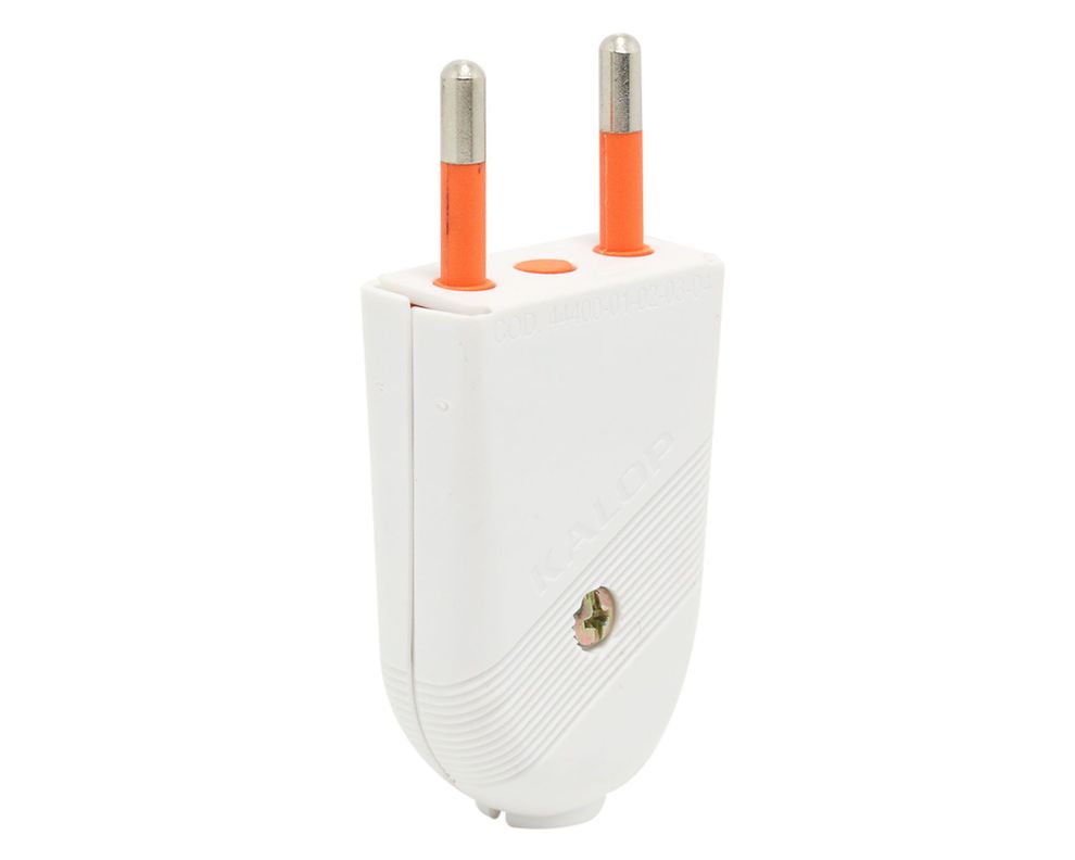 Enchufe macho 2P blanco Kalop-2