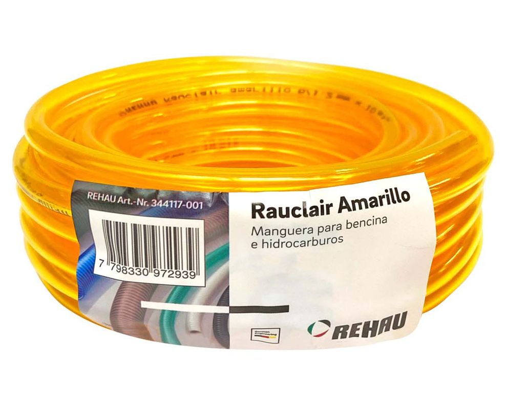 Manguera hidrocarburo 8 mm x 10 m RAUCLAIR amarillo Rehau-0
