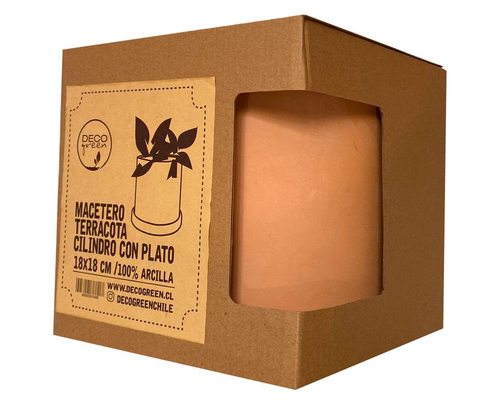Macetero Cilindro terracota Decogreen-2