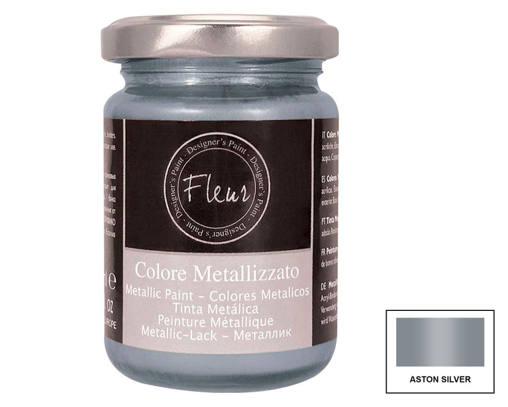 Pintura metálica 130 ml aston silver Fleur-2