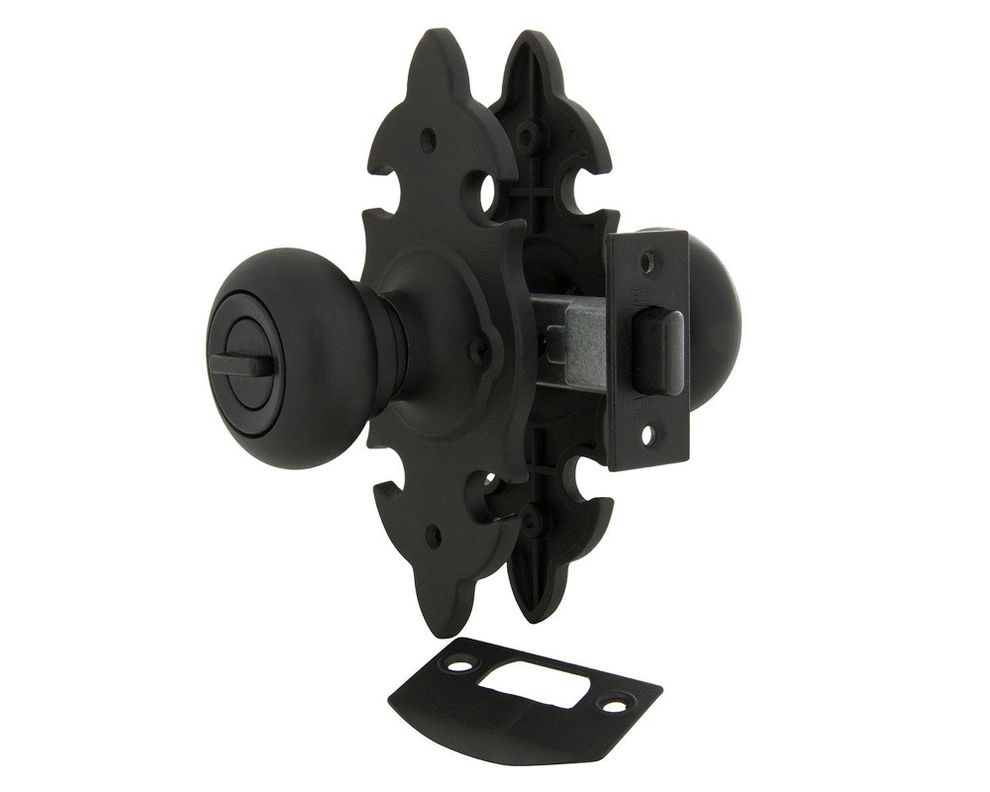 Cerradura tubular pomo baño/dormitorio negra 6044 Scanavini-1