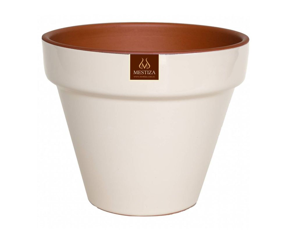 Maceta Kony Full beige 24 cm Mestiza-0