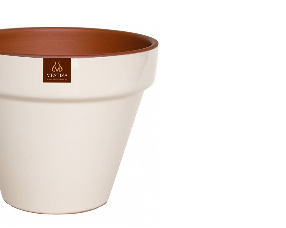 Maceta Kony Full beige 24 cm Mestiza-1