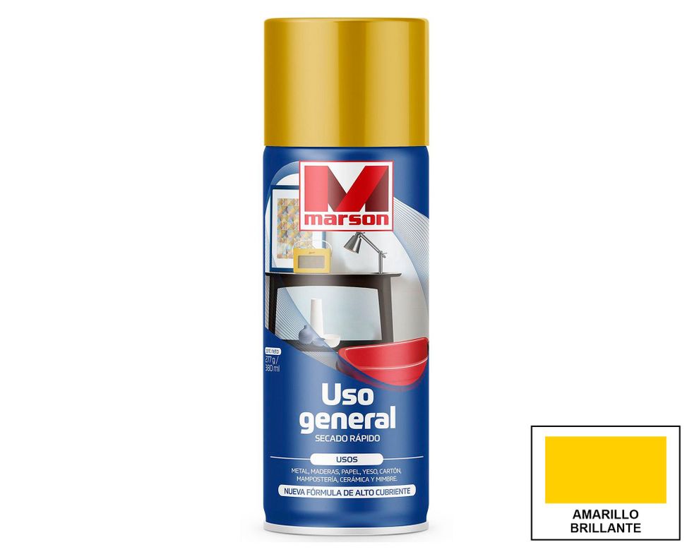 Pintura spray Secado rápido amarillo Marson-0
