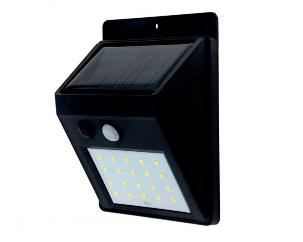 Aplique solar LED negro Megabright.-0