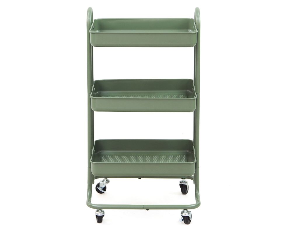 Carro organizador 3 niveles Colorful sage green-0