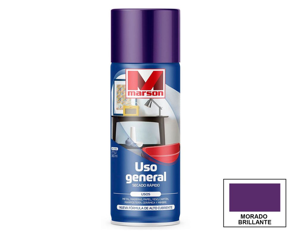 Pintura spray Secado rápido morado brillante Marson-0