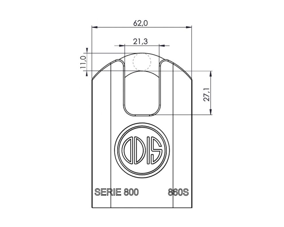 Candado Serie 800 860S con hombros 60 mm-1