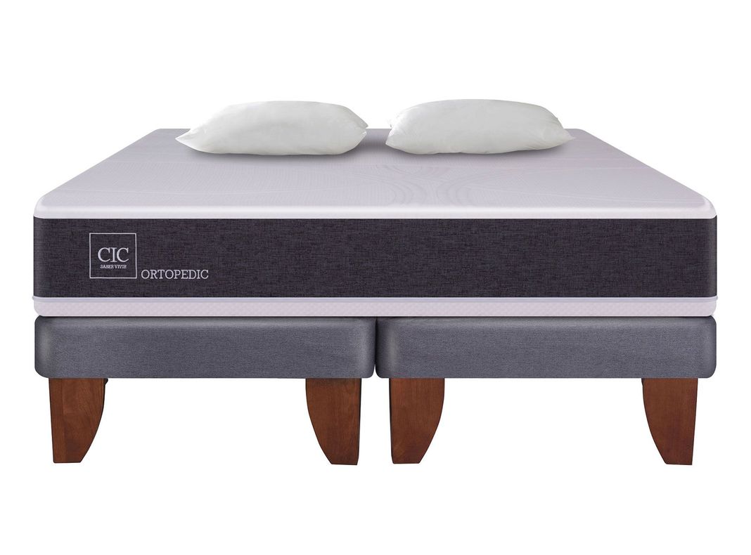 Cama europea 2 plazas Ortopedic base dividida + almohadas Cic-0