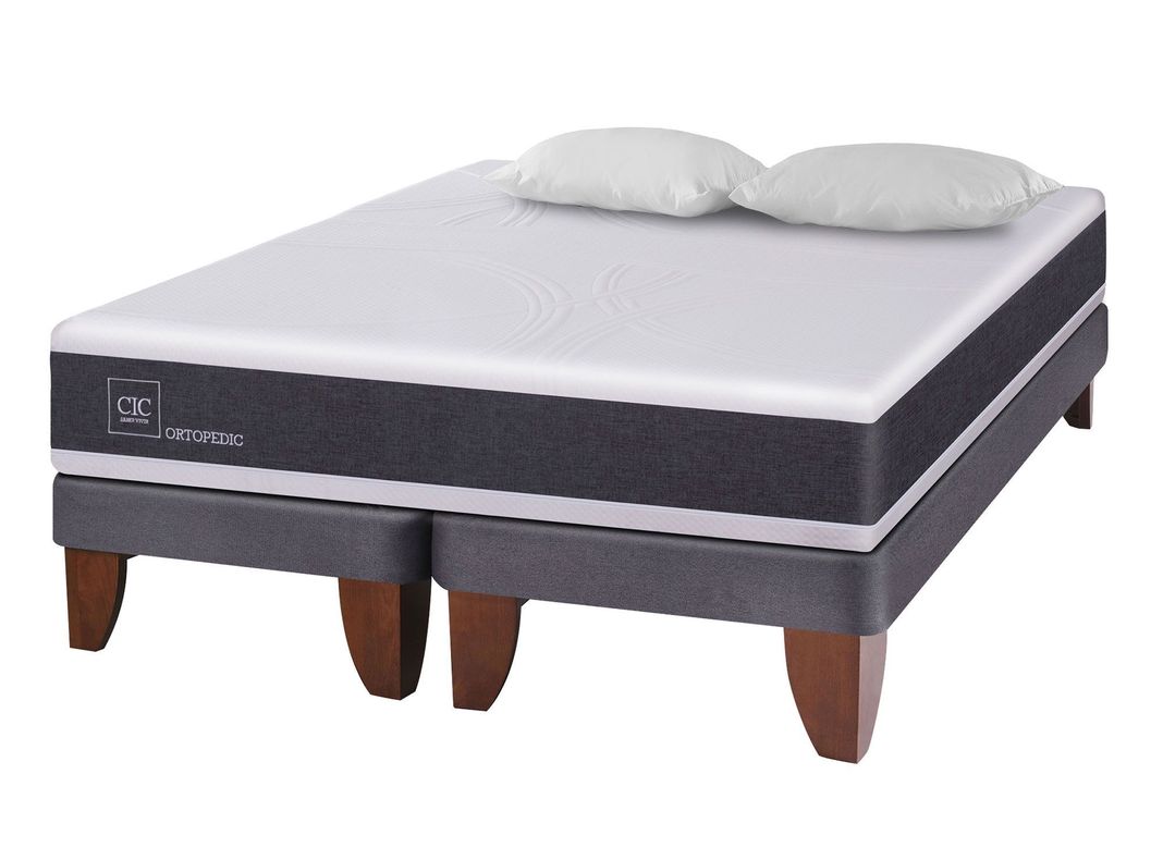 Cama europea 2 plazas Ortopedic base dividida + almohadas Cic-1