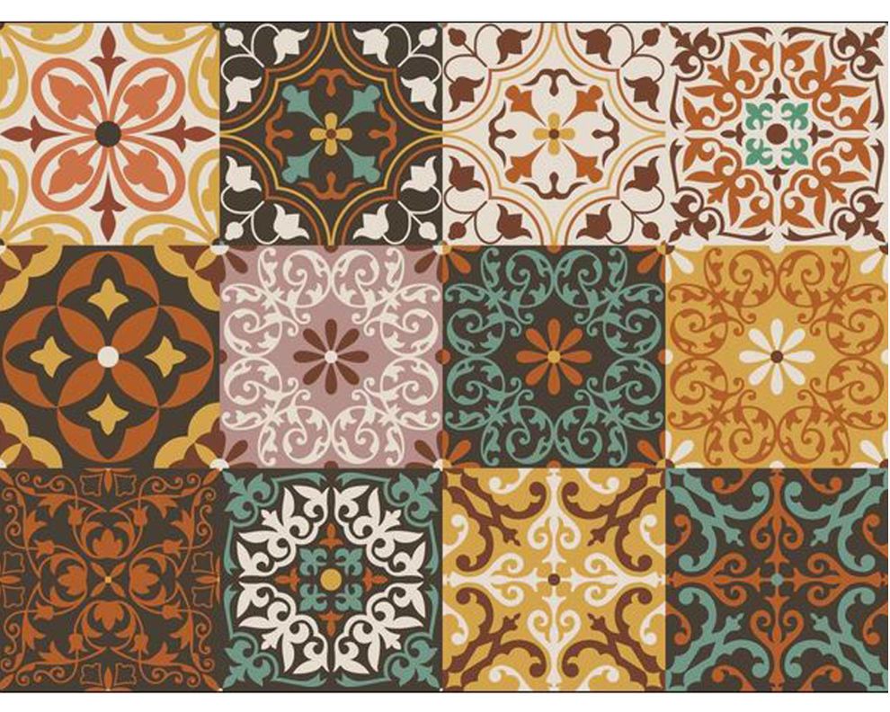Vinilo adhesivo 15x15 cm Ankara transparente naranjo 12 unidades-0