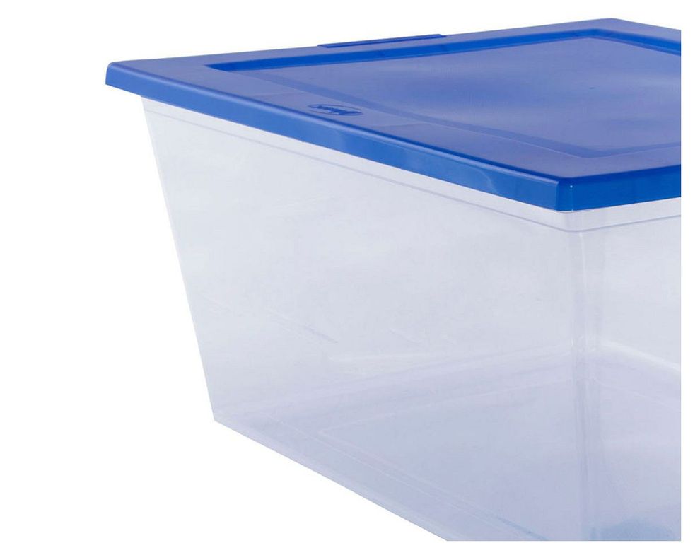 Caja organizadora 15 litros Mybox transparente/azul Wenco-2