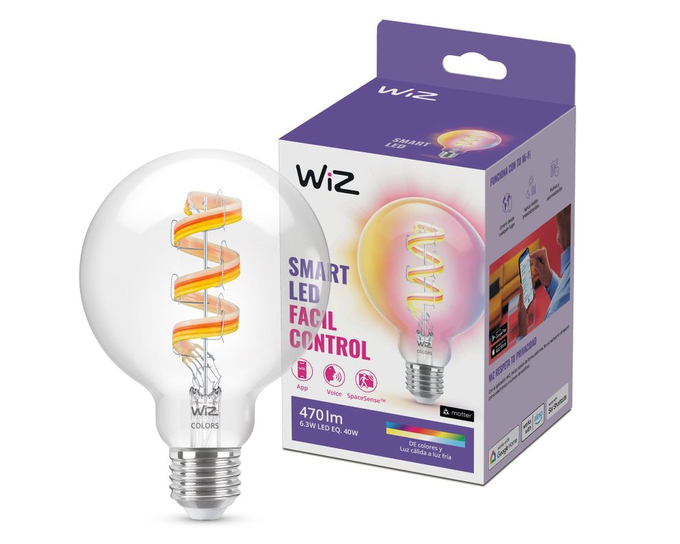 Ampolleta inteligente Led 6.3W E27 RGB Filamento G95 WiFi-2