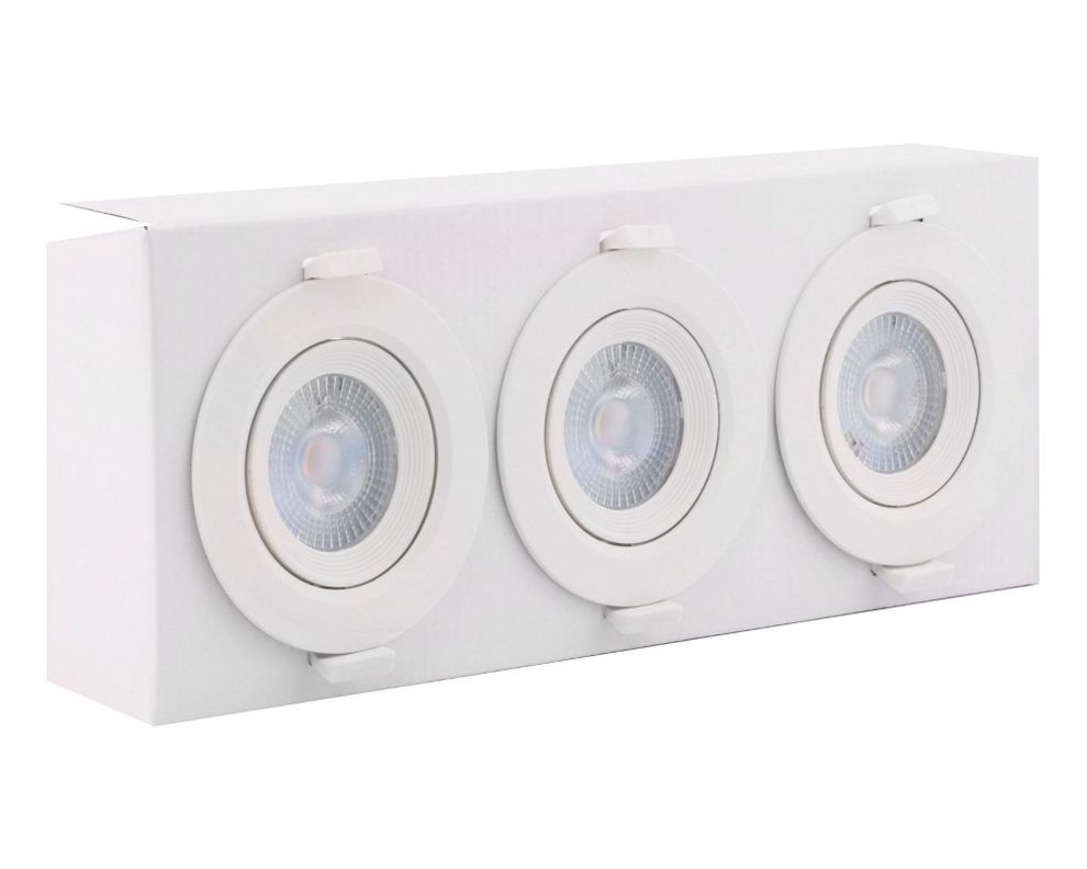 Foco embutido 1L 9 cm LED blanco 3 unidades Drl-1