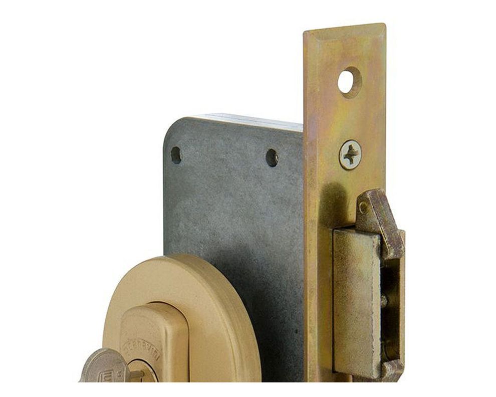 Cerradura embutida puerta corredera interior bronce 1090-AZ Scanavini-2