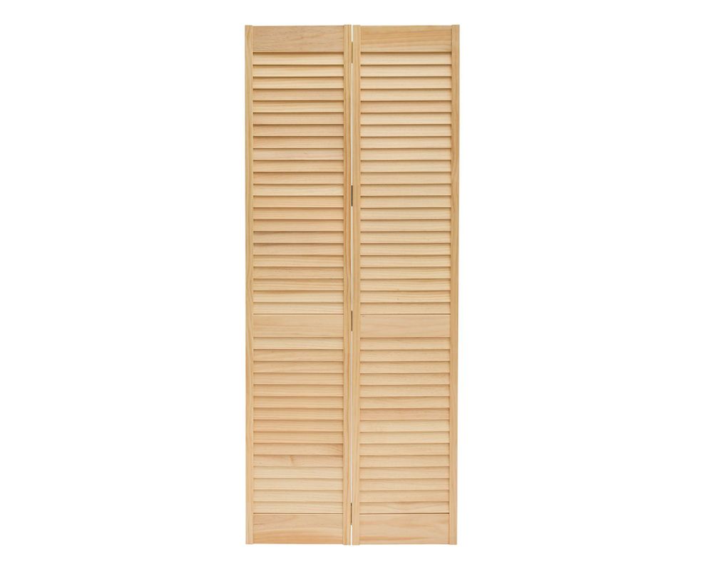 Set Puerta de clóset celosía plegable 70x200 cm Pino Radiata-1
