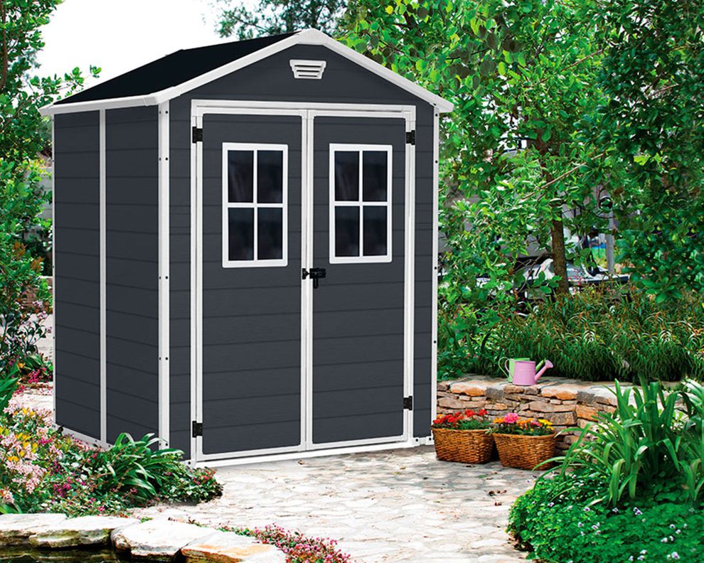 Bodega Manor 6X5 gris oscuro 226x185x152 cm-4