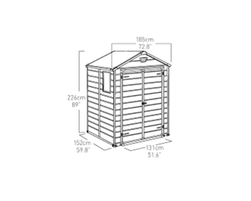 Bodega Manor 6X5 gris oscuro 226x185x152 cm-6
