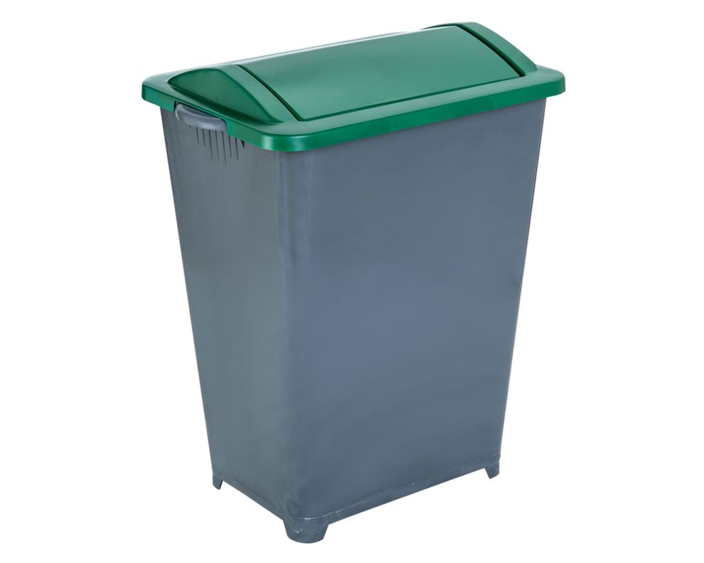 Basurero reciclaje 37 litros tapa vaivén reciclaje rojo Eco Hogar-1