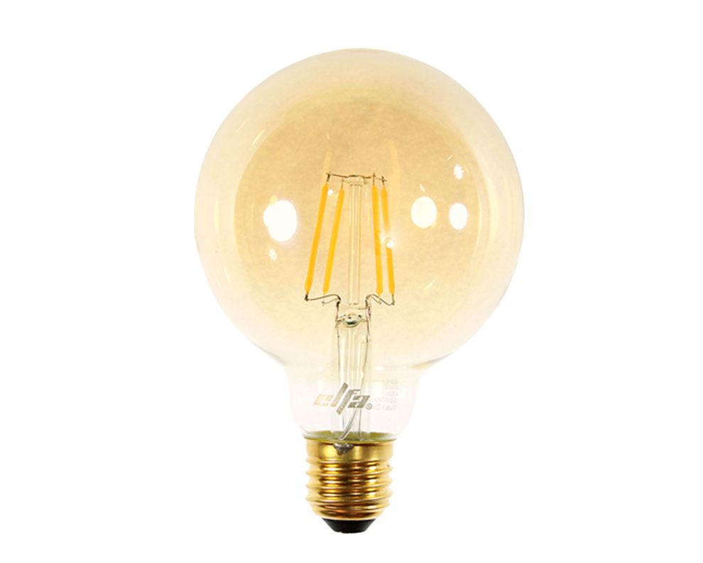 Ampolleta Led 6W E27 luz cálida G95 Filamento-0