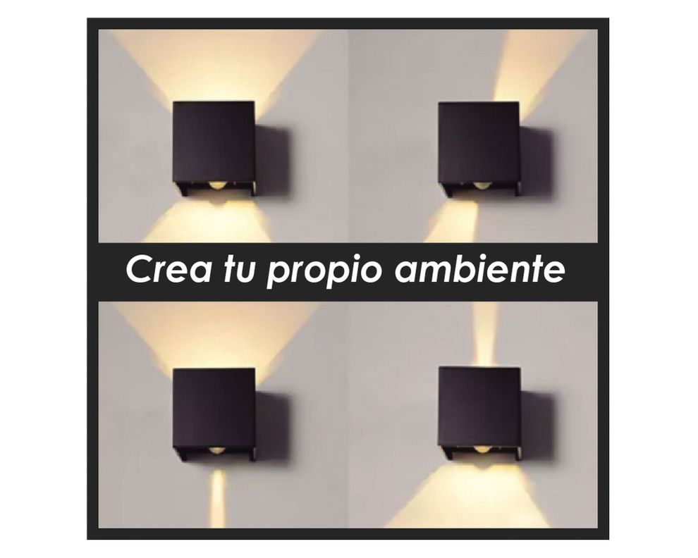 Aplique LED 2L luz cálida abatible negro Pro-Lighting-1