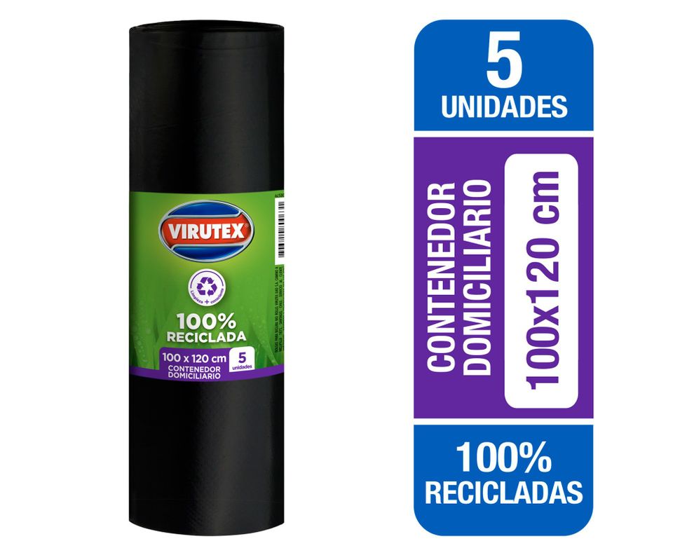 Bolsa basura contenedor 100x120 cm 5 unidades negro-0