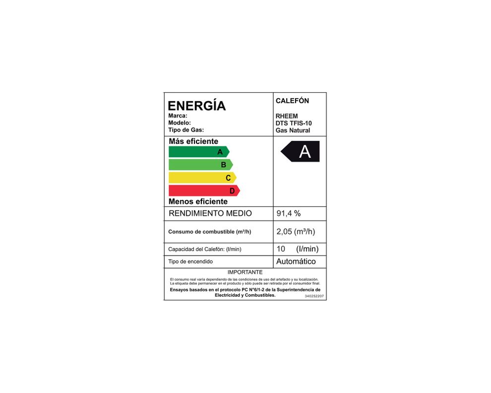 Calefont tiro forzado 10 litros Prestige gas natural-8