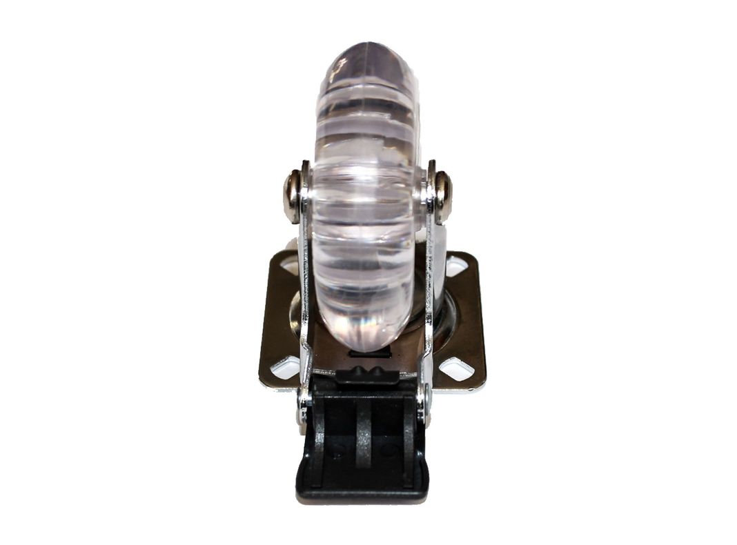 Rueda 75 mm placa con freno transparente Gevemac-2