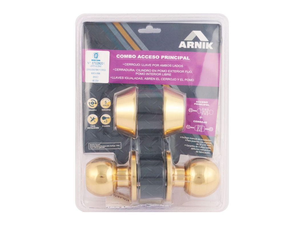 Pack cerradura acceso principal + cerrojo BP Arnik-6