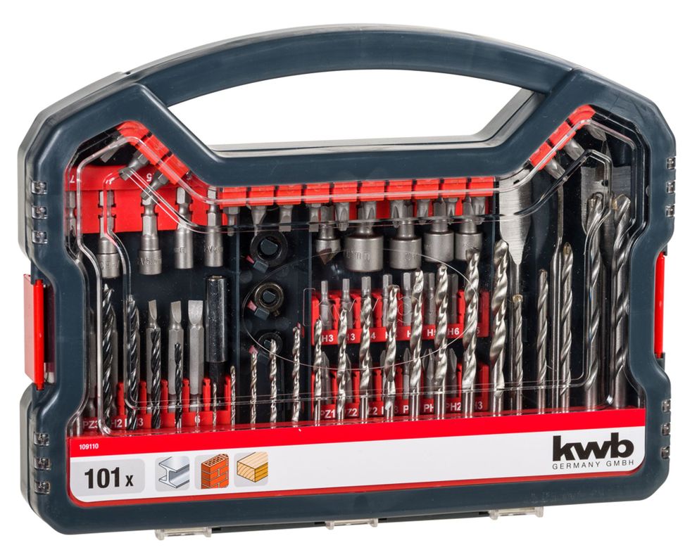 Set brocas puntas dados 101 piezas KWB.-0