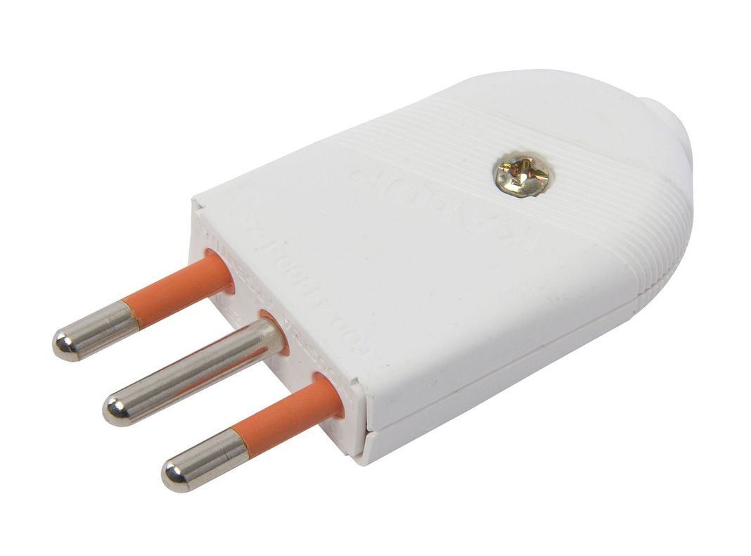 Enchufe macho súper 3 patas 10 amp blanco Kalop-1