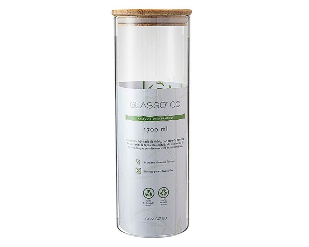 Contenedor 1.7 litros Eco tapa bambú-0