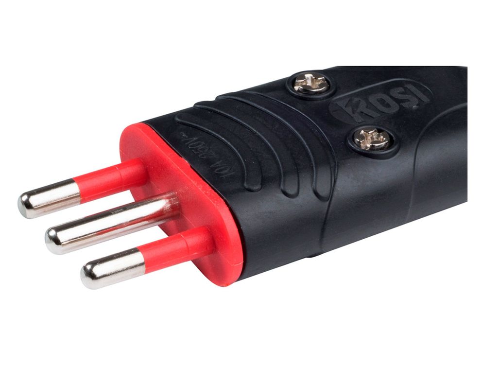 Enchufe macho volante 10A 2P+T RS78004 negro Rosi-1
