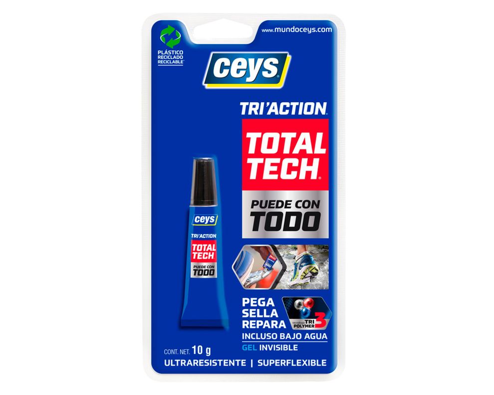 Adhesivo sellador 10 gr Total Tech Triaction transparente Ceys-0