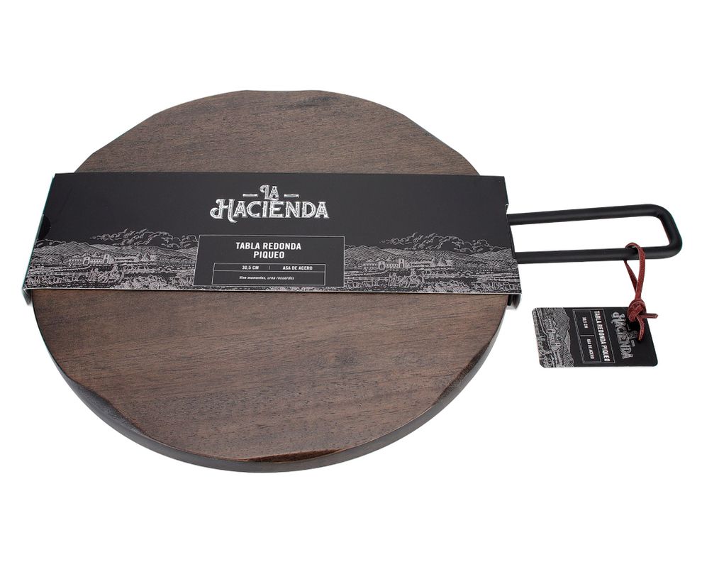 Tabla piqueo redonda Dark wood-3