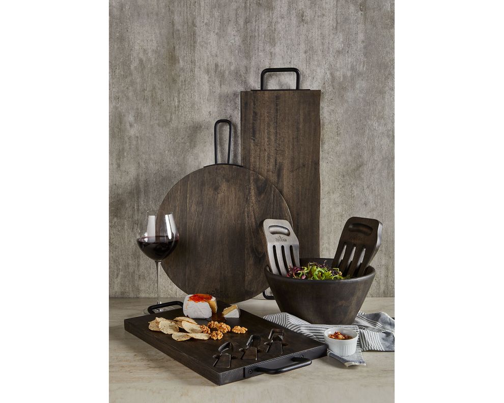 Tabla piqueo redonda Dark wood-4