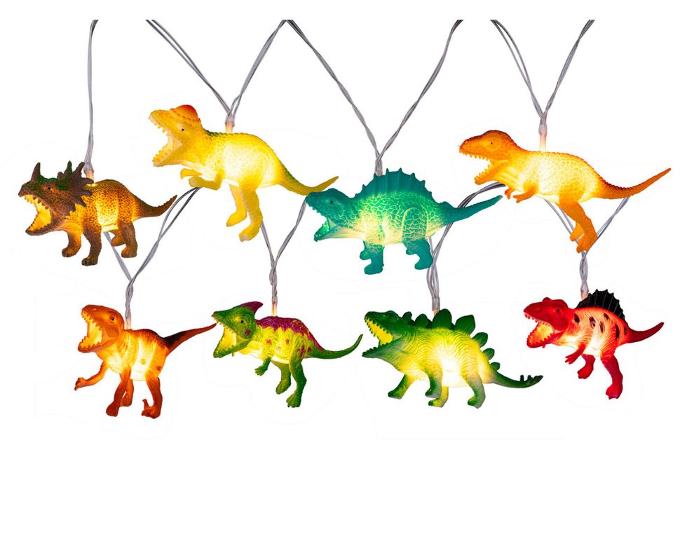 Guirnalda 170 cm 8L Dinosaurios luz cálida-0