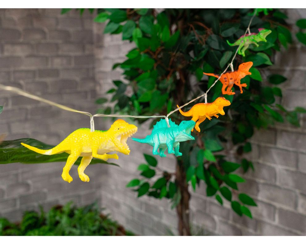 Guirnalda 170 cm 8L Dinosaurios luz cálida-1