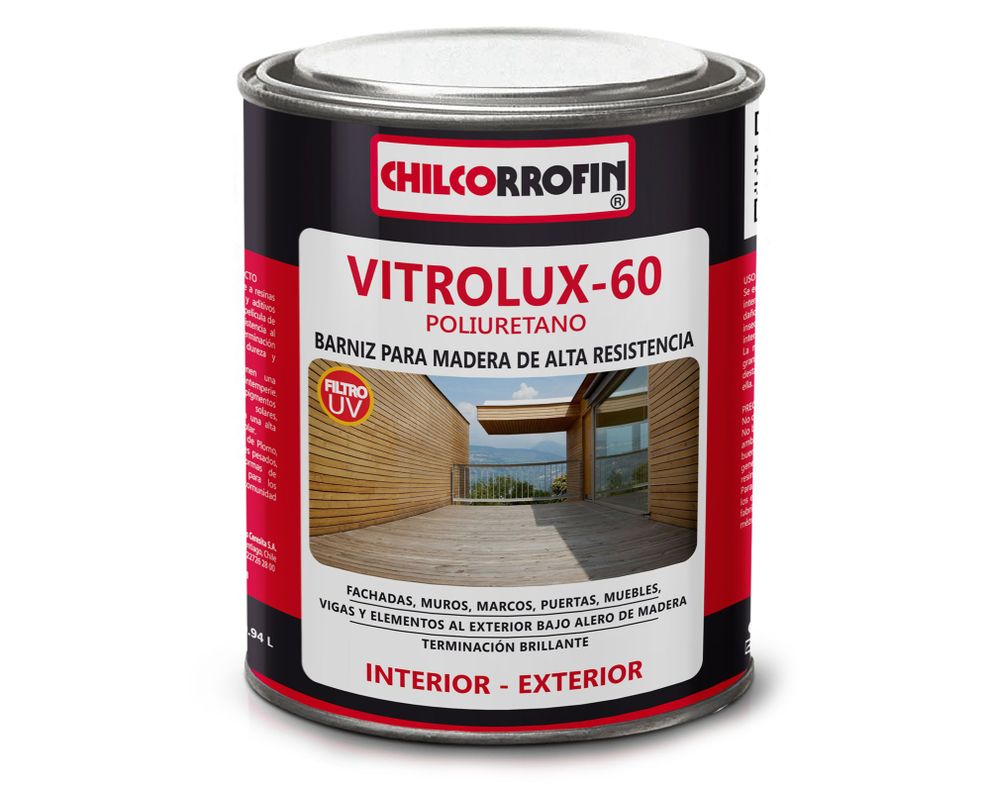 Barniz 1/4 galón Vitrolux-60 natural brillante Chilcorrofin-0