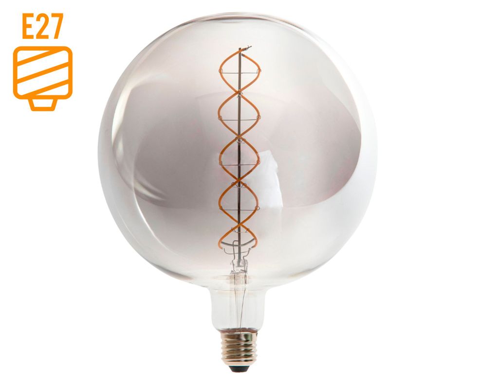 Ampolleta Led 6W E27 1L luz cálida G200 vintage gris-0
