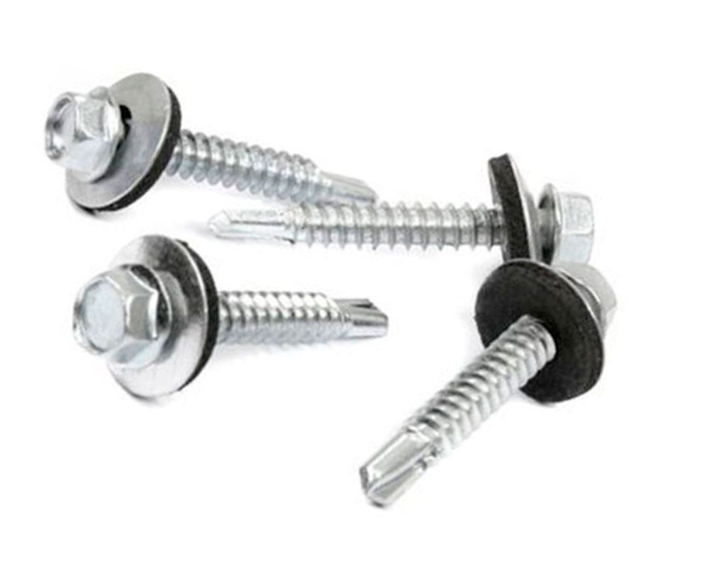 Tornillo autoperforante hexagonal con golilla y goma N°10 x 5/'' 5 unidades Imporper-0