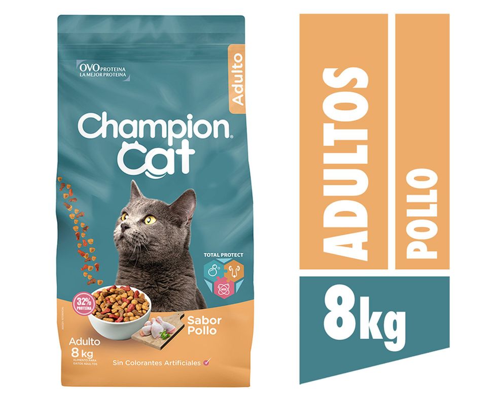 Alimento seco gatos 8 kg pollo Champion Cat.-0