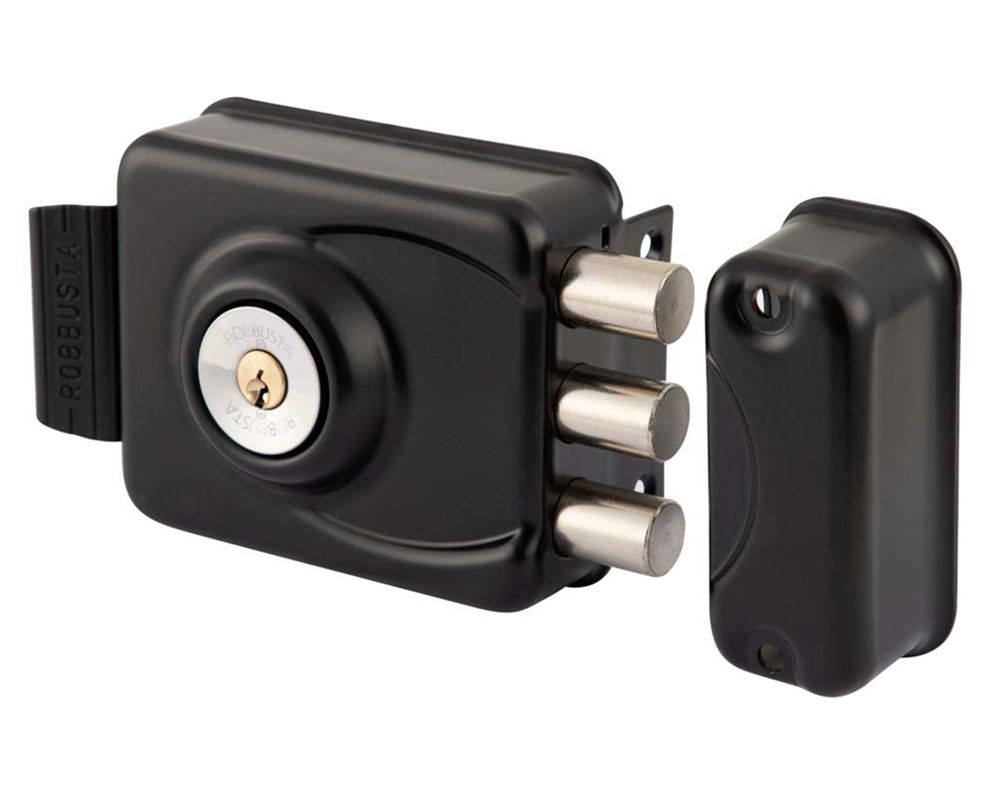 Cerradura sobreponer Robbusta 7400 B60 3 pitones con caja para soldar-0