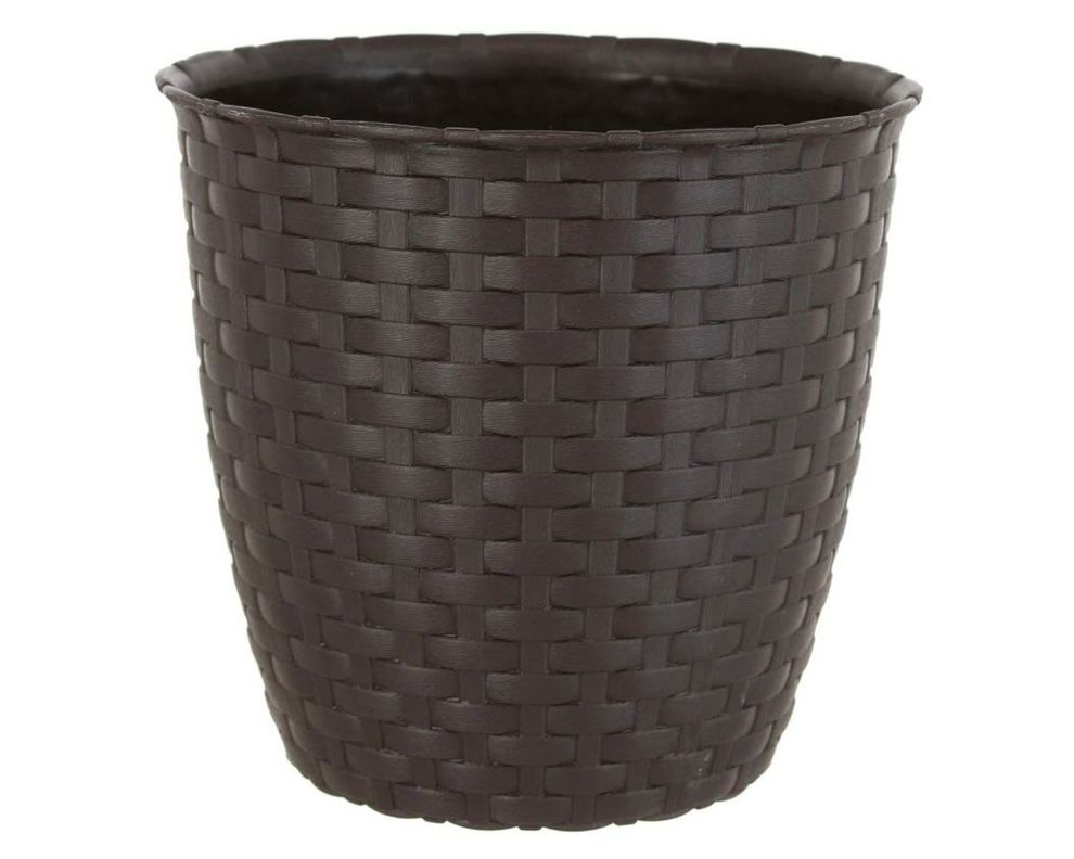 Macetero 33 cm ratán marrón Reyplast-0
