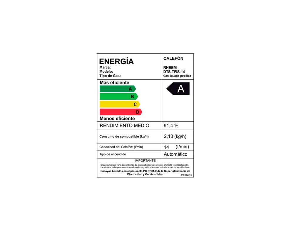 Calefont ionizado tiro forzado 14 litros gas licuado Modulante Rheem-7