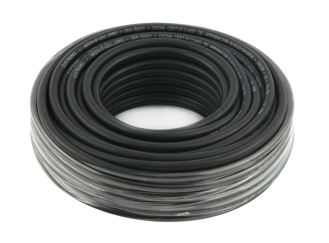 Rollo cordon h05vv-f 2x1 negro10mts Electromex-0