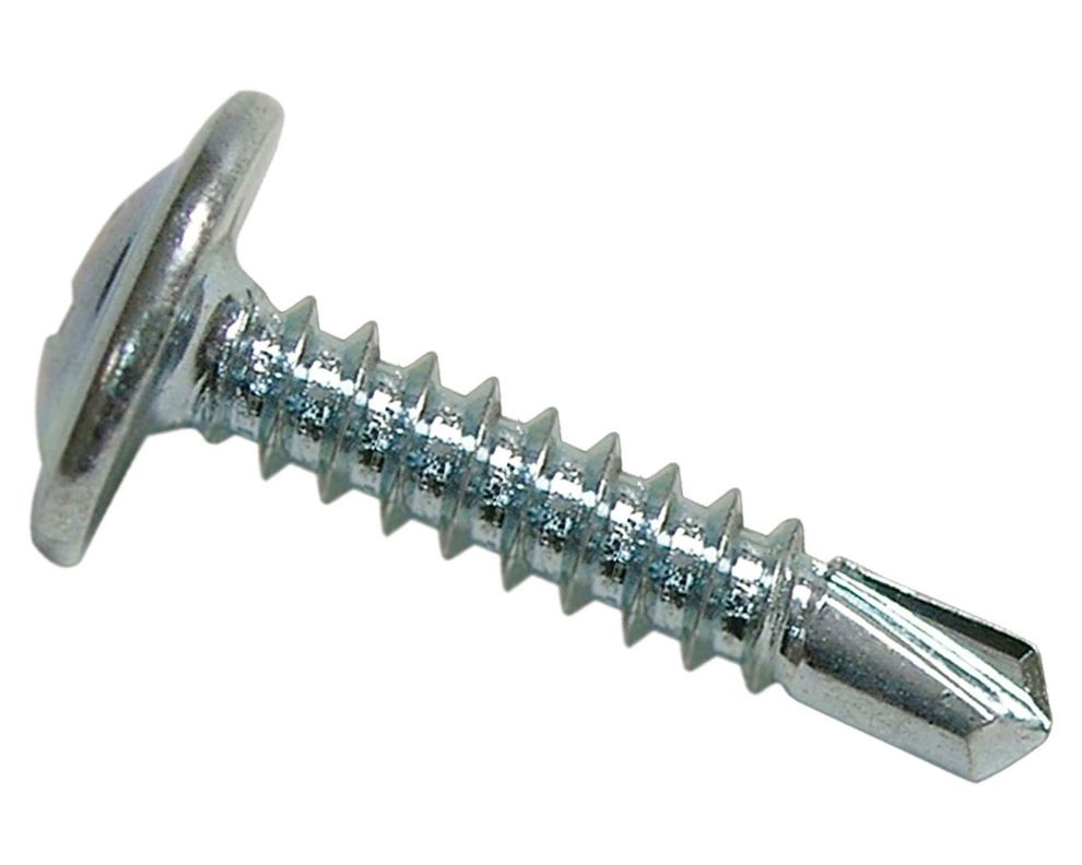 Tornillo autoperforante cabeza Truss con golilla 8 x 1 1/4'' zincado Imporper-0
