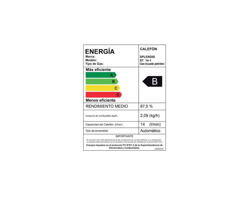 Calefont ionizado tiro natural 14 litros gas licuado Templatech Splendid-7